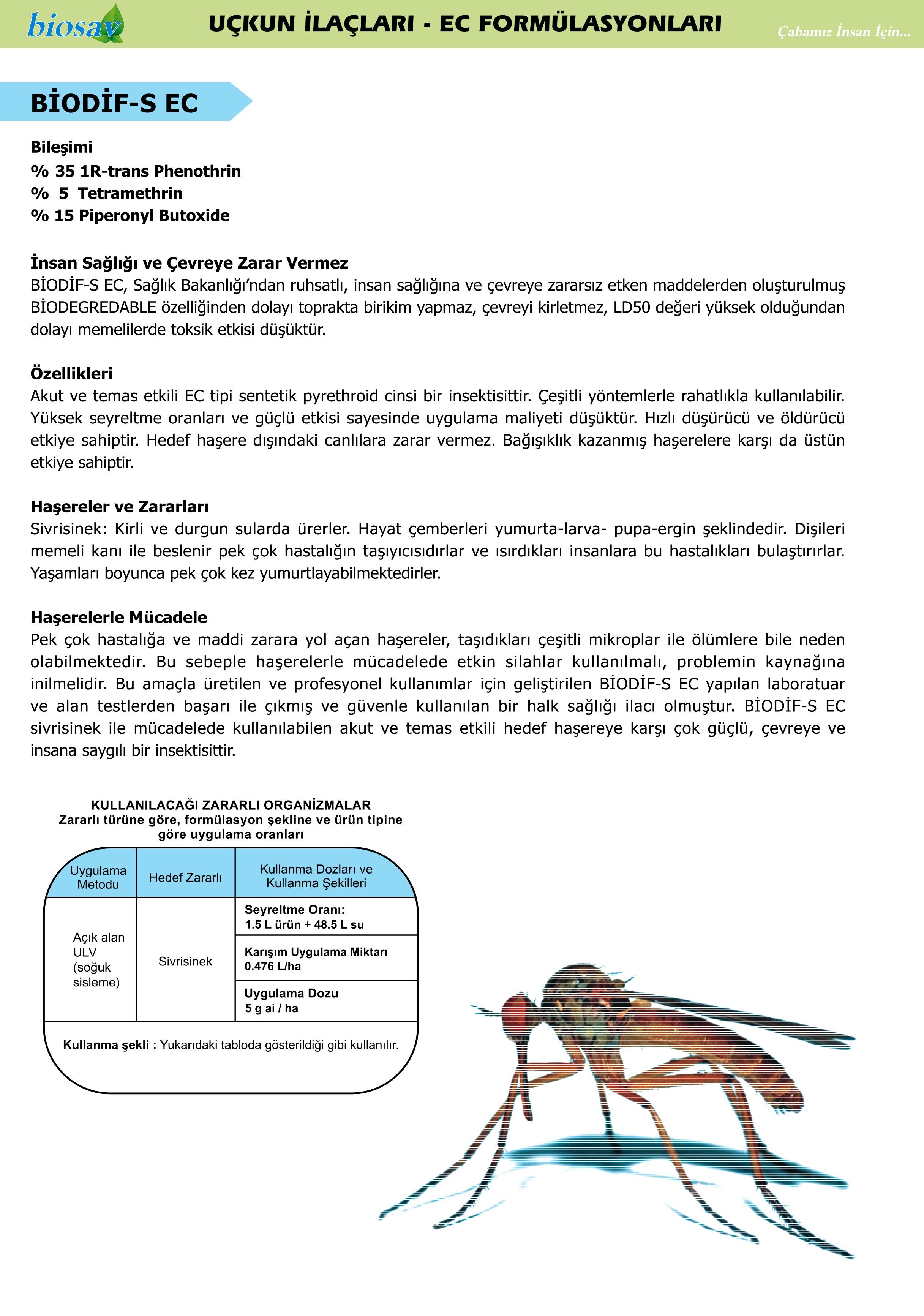 Biodif-S EC - uçkun haşerelere karşı insektisit ilacı