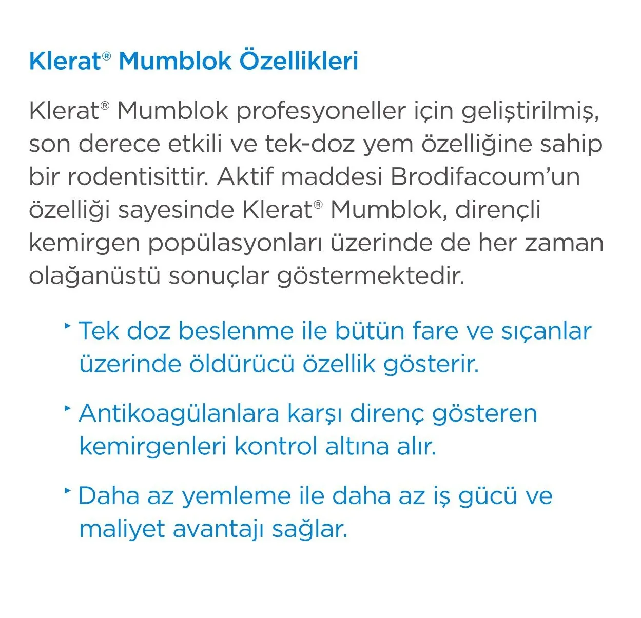 Klerat Mumblok özellikleri