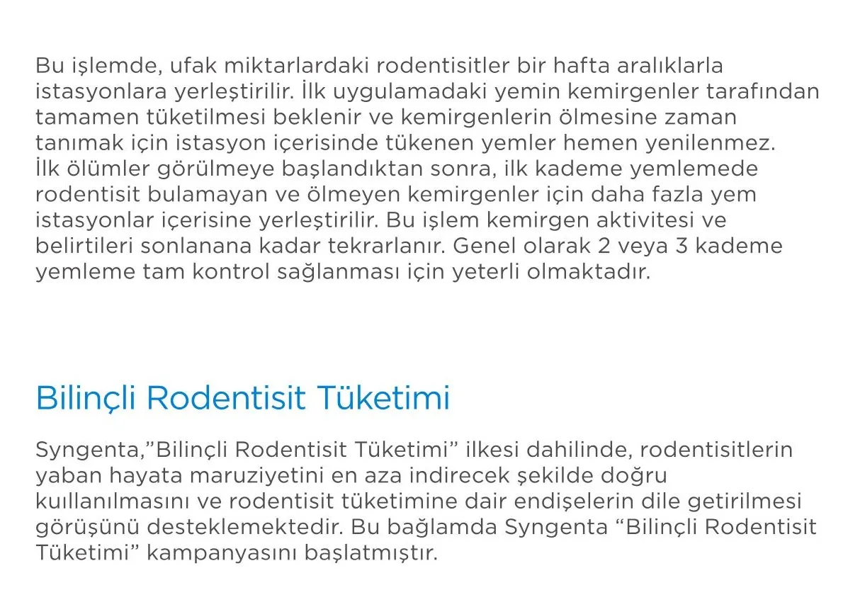 Klerat Mumblok bilinçli rodentisit tüketimi