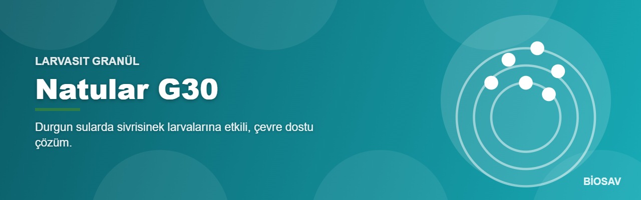 Natular G30 sivrisinek larvasiti granül ürün banner görseli
